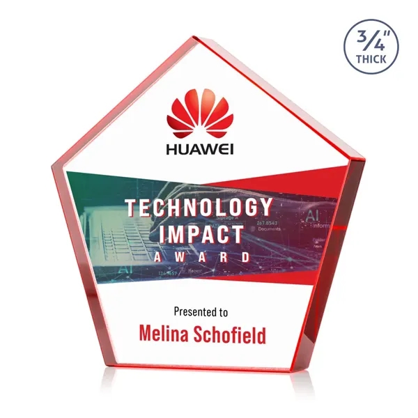Item #AWARD DSV254-R Belmar Pentagon VividPrint™ Award - Red