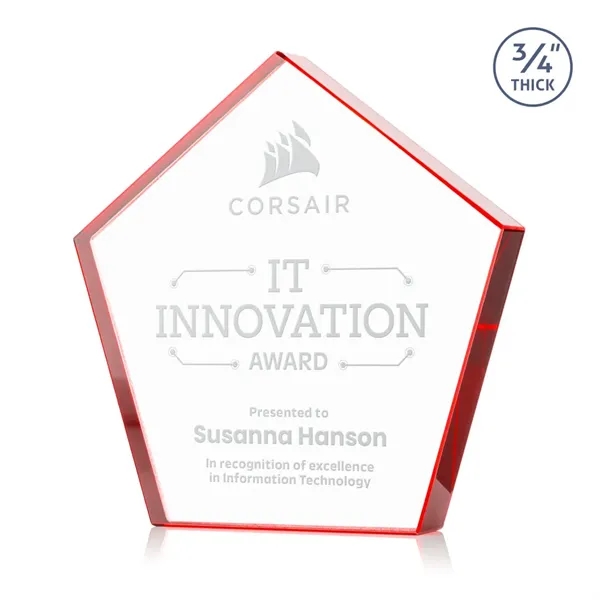 Item #AWARD DSS254-R Belmar Pentagon Award - Red