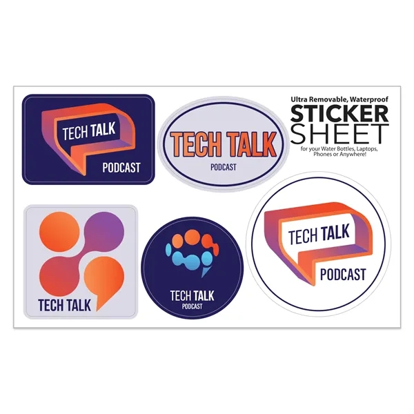 5" x 8" full color, ultra removable, sticker sheet... from ASI 56950 Gill Studios Inc / Gill-Line®