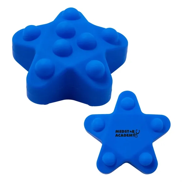 Star shaped silicone fidget ball with dimpled push-pop surface.... from ASI 63549 Jornik Manufacturing Corp