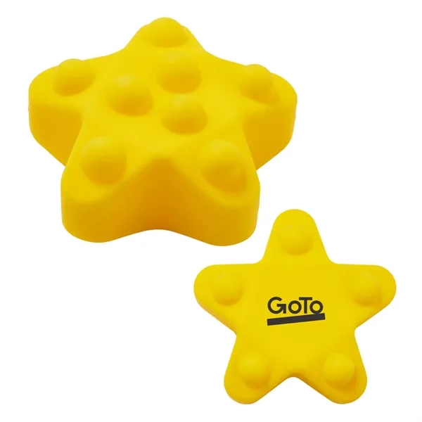 Star shaped silicone fidget ball with dimpled push-pop surface.... from ASI 63549 Jornik Manufacturing Corp