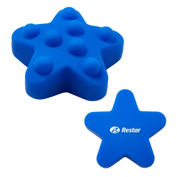 Star shaped silicone fidget ball with dimpled push-pop surface.... from ASI 63549 Jornik Manufacturing Corp
