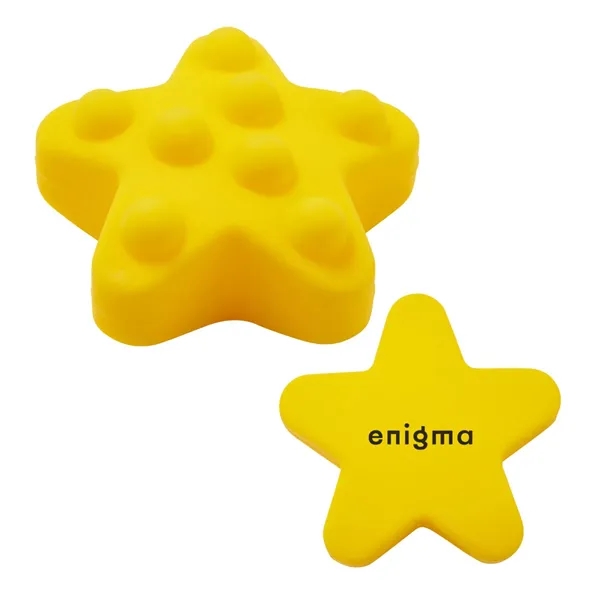 Star shaped silicone fidget ball with dimpled push-pop surface.... from ASI 63549 Jornik Manufacturing Corp