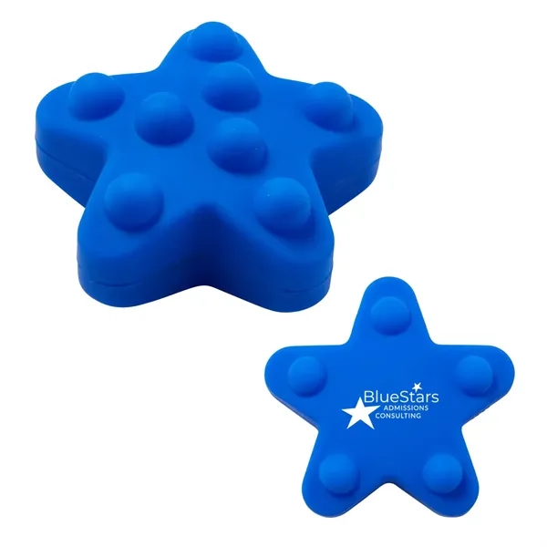 Star shaped silicone fidget ball with dimpled push-pop surface.... from ASI 63549 Jornik Manufacturing Corp