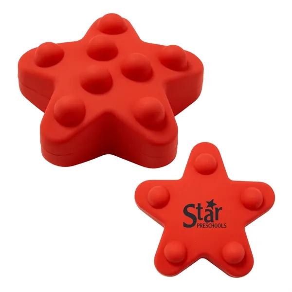 Star shaped silicone fidget ball with dimpled push-pop surface.... from ASI 63549 Jornik Manufacturing Corp