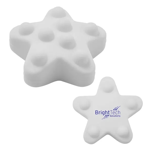 Star shaped silicone fidget ball with dimpled push-pop surface.... from ASI 63549 Jornik Manufacturing Corp