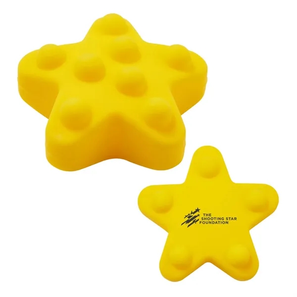 Star shaped silicone fidget ball with dimpled push-pop surface.... from ASI 63549 Jornik Manufacturing Corp