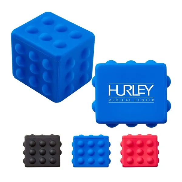 Rectangle shaped silicone fidget ball with dimpled push-pop surface.... from ASI 63549 Jornik Manufacturing Corp