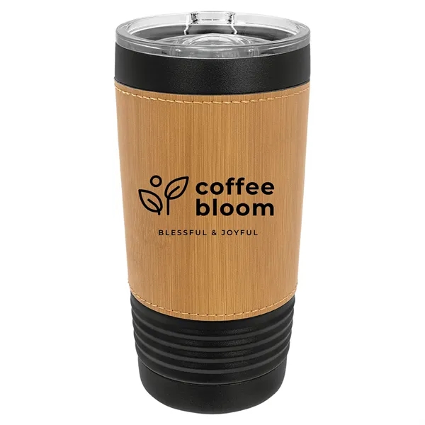 20 oz. black stainless steel tumbler with double-wall vacuum insulation, clear... from ASI 74601 Calico