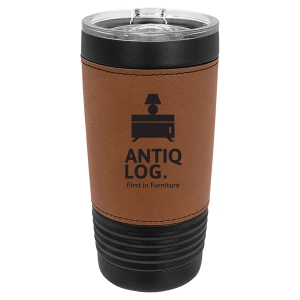 20 oz. black stainless steel tumbler with double-wall vacuum insulation, clear... from ASI 74601 Calico