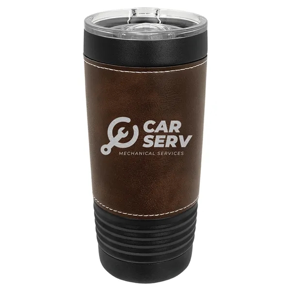 20 oz. black stainless steel tumbler with double-wall vacuum insulation, clear... from ASI 74601 Calico