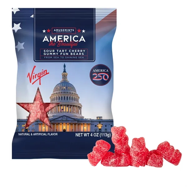 America 250- 4oz. Digibag-Cherry Gummy Bears... from ASI 44900 NC Custom (CI/Lanco) / Chocolate Inn