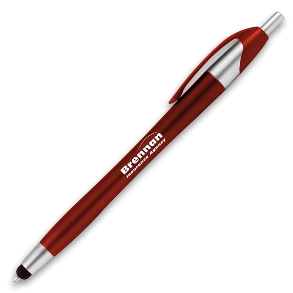 Colorful, curvy plastic stylus/ballpoint pen with silver trim.... from ASI 83770 Royal Industries / The Royal Line