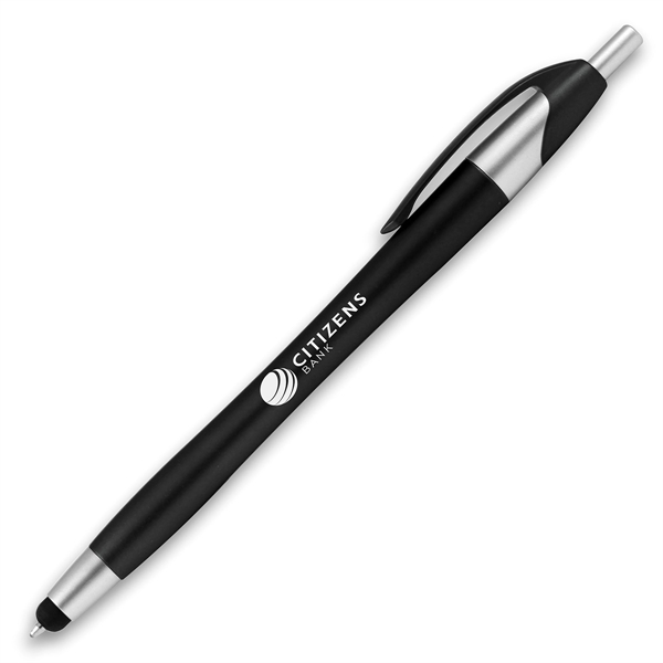 Colorful, curvy plastic stylus/ballpoint pen with silver trim.... from ASI 83770 Royal Industries / The Royal Line