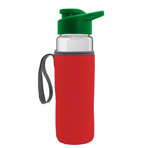24 oz. Transparent Sports bottle with drink-thru lid  & Caddy... from ASI 40480 Koozie Group
