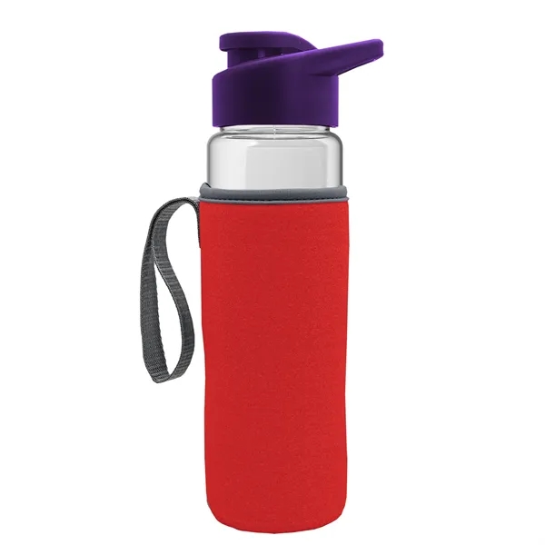 24 oz. Transparent Sports bottle with drink-thru lid  & Caddy... from ASI 40480 Koozie Group