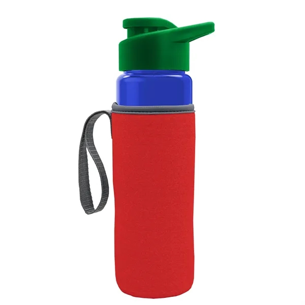 24 oz. Transparent Sports bottle with drink-thru lid  & Caddy... from ASI 40480 Koozie Group