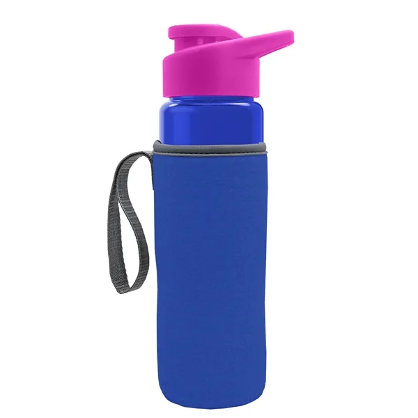 24 oz. Transparent Sports bottle with drink-thru lid  & Caddy... from ASI 40480 Koozie Group