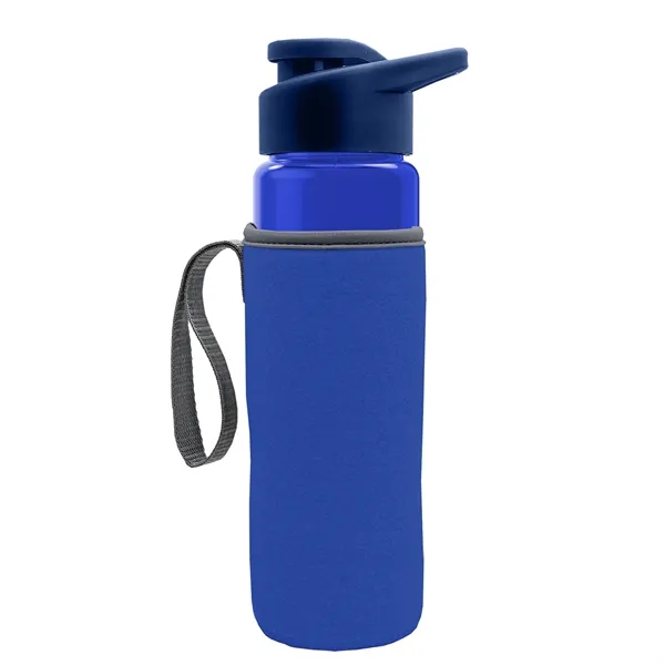 24 oz. Transparent Sports bottle with drink-thru lid  & Caddy... from ASI 40480 Koozie Group