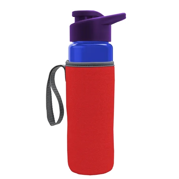 24 oz. Transparent Sports bottle with drink-thru lid  & Caddy... from ASI 40480 Koozie Group