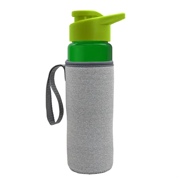 24 oz. Transparent Sports bottle with drink-thru lid  & Caddy... from ASI 40480 Koozie Group