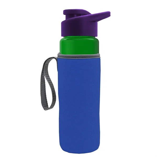 24 oz. Transparent Sports bottle with drink-thru lid  & Caddy... from ASI 40480 Koozie Group