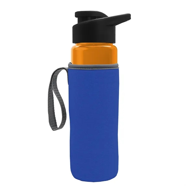 24 oz. Transparent Sports bottle with drink-thru lid  & Caddy... from ASI 40480 Koozie Group