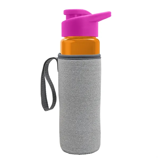 24 oz. Transparent Sports bottle with drink-thru lid  & Caddy... from ASI 40480 Koozie Group