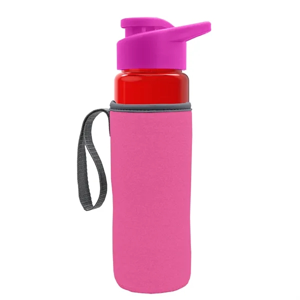 24 oz. Transparent Sports bottle with drink-thru lid  & Caddy... from ASI 40480 Koozie Group