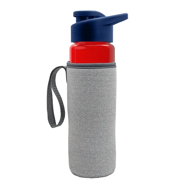 24 oz. Transparent Sports bottle with drink-thru lid  & Caddy... from ASI 40480 Koozie Group