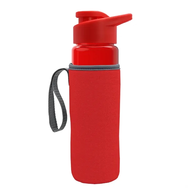 24 oz. Transparent Sports bottle with drink-thru lid  & Caddy... from ASI 40480 Koozie Group