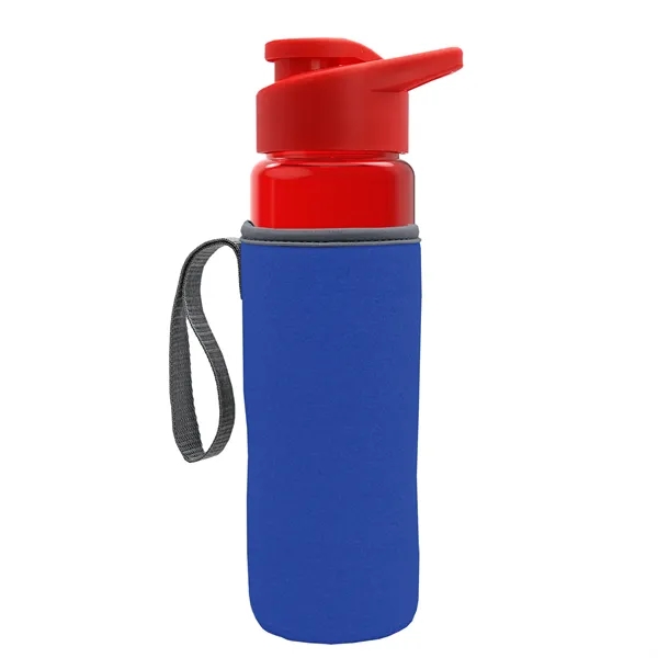24 oz. Transparent Sports bottle with drink-thru lid  & Caddy... from ASI 40480 Koozie Group