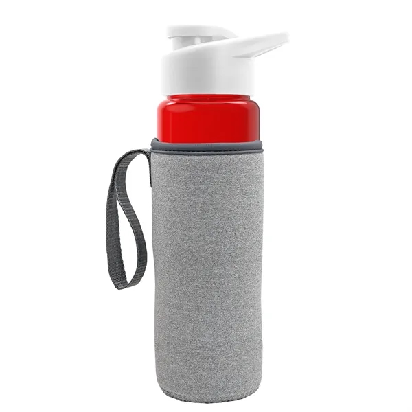 24 oz. Transparent Sports bottle with drink-thru lid  & Caddy... from ASI 40480 Koozie Group