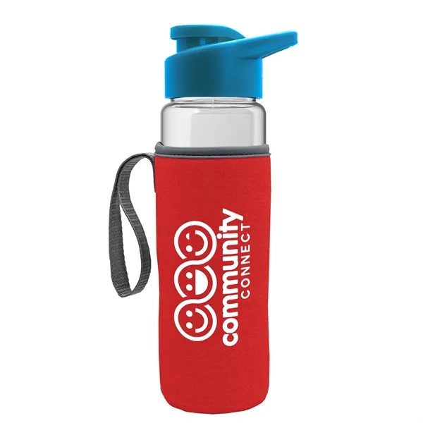 24 oz. Transparent Sports bottle with drink-thru lid  & Caddy... from ASI 40480 Koozie Group