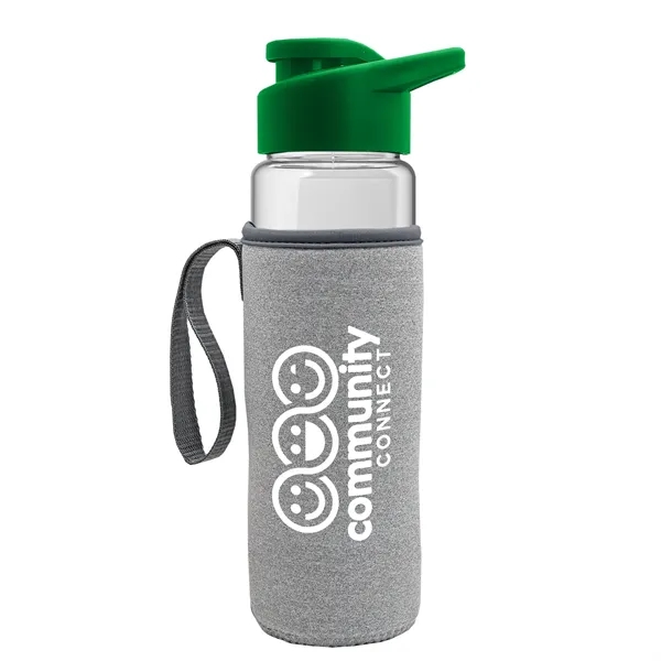 24 oz. Transparent Sports bottle with drink-thru lid  & Caddy... from ASI 40480 Koozie Group