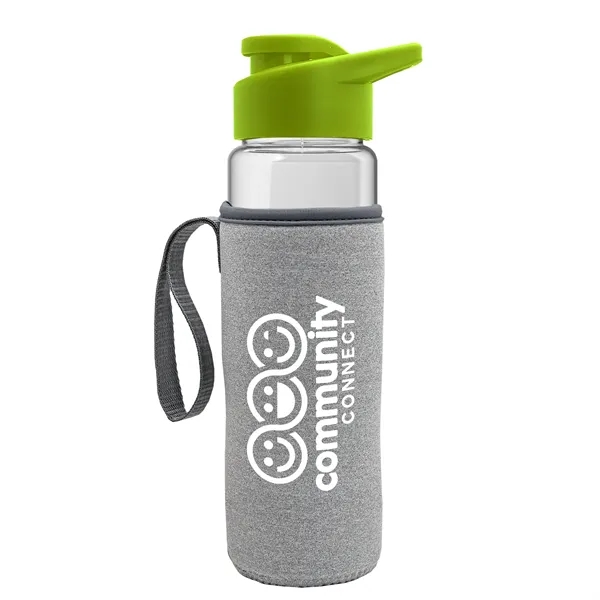 24 oz. Transparent Sports bottle with drink-thru lid  & Caddy... from ASI 40480 Koozie Group