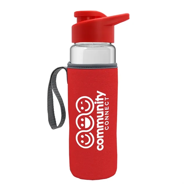 24 oz. Transparent Sports bottle with drink-thru lid  & Caddy... from ASI 40480 Koozie Group