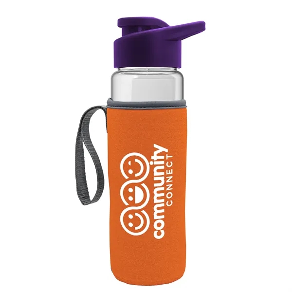 24 oz. Transparent Sports bottle with drink-thru lid  & Caddy... from ASI 40480 Koozie Group