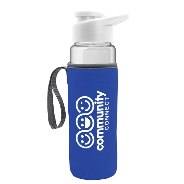 24 oz. Transparent Sports bottle with drink-thru lid  & Caddy... from ASI 40480 Koozie Group