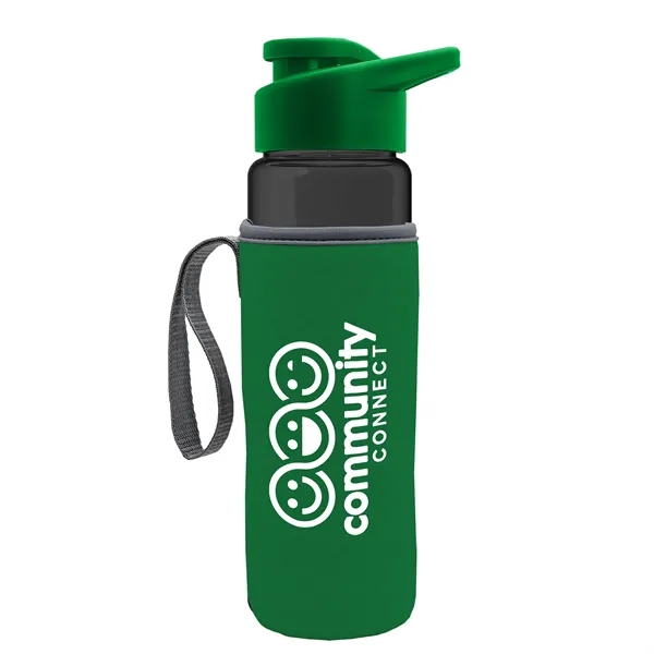 24 oz. Transparent Sports bottle with drink-thru lid  & Caddy... from ASI 40480 Koozie Group