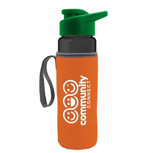 24 oz. Transparent Sports bottle with drink-thru lid  & Caddy... from ASI 40480 Koozie Group