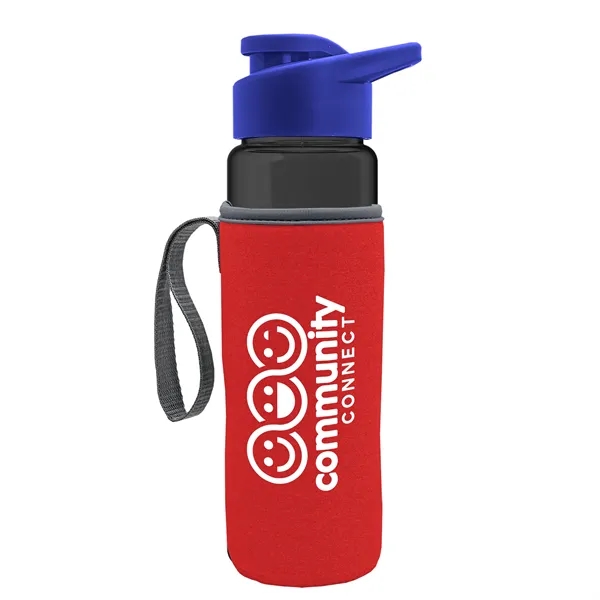 24 oz. Transparent Sports bottle with drink-thru lid  & Caddy... from ASI 40480 Koozie Group