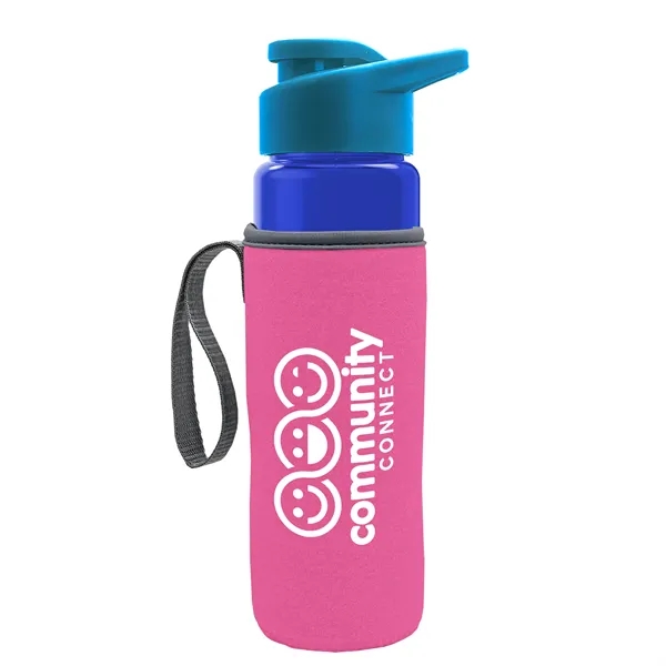 24 oz. Transparent Sports bottle with drink-thru lid  & Caddy... from ASI 40480 Koozie Group