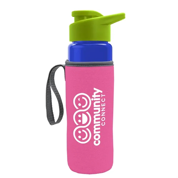 24 oz. Transparent Sports bottle with drink-thru lid  & Caddy... from ASI 40480 Koozie Group