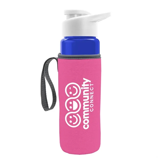 24 oz. Transparent Sports bottle with drink-thru lid  & Caddy... from ASI 40480 Koozie Group