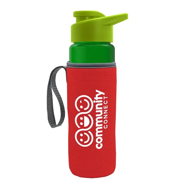 24 oz. Transparent Sports bottle with drink-thru lid  & Caddy... from ASI 40480 Koozie Group