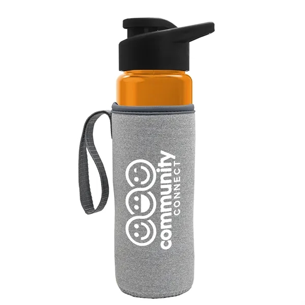 24 oz. Transparent Sports bottle with drink-thru lid  & Caddy... from ASI 40480 Koozie Group