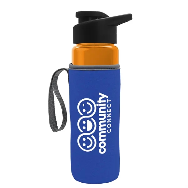 24 oz. Transparent Sports bottle with drink-thru lid  & Caddy... from ASI 40480 Koozie Group