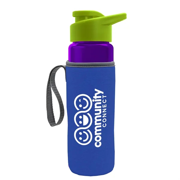 24 oz. Transparent Sports bottle with drink-thru lid  & Caddy... from ASI 40480 Koozie Group