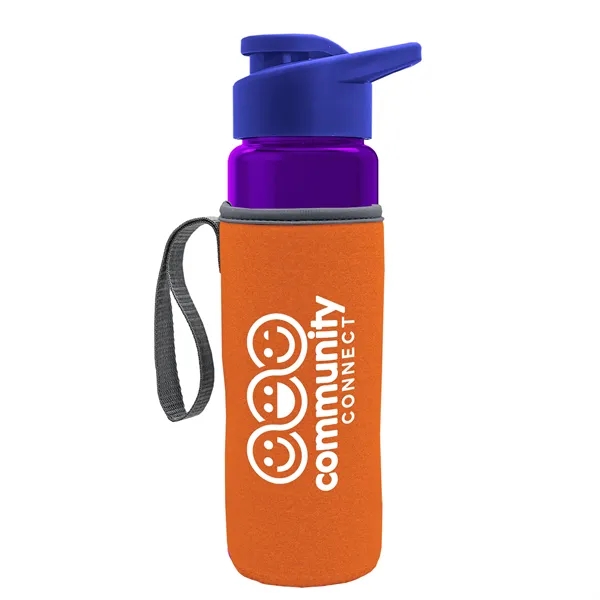 24 oz. Transparent Sports bottle with drink-thru lid  & Caddy... from ASI 40480 Koozie Group